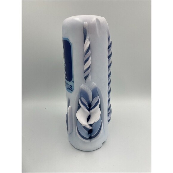 Duke University Blue Devils Candle Hand Carved Ribbon Rare Gift New Unscented - Picture 4 of 10